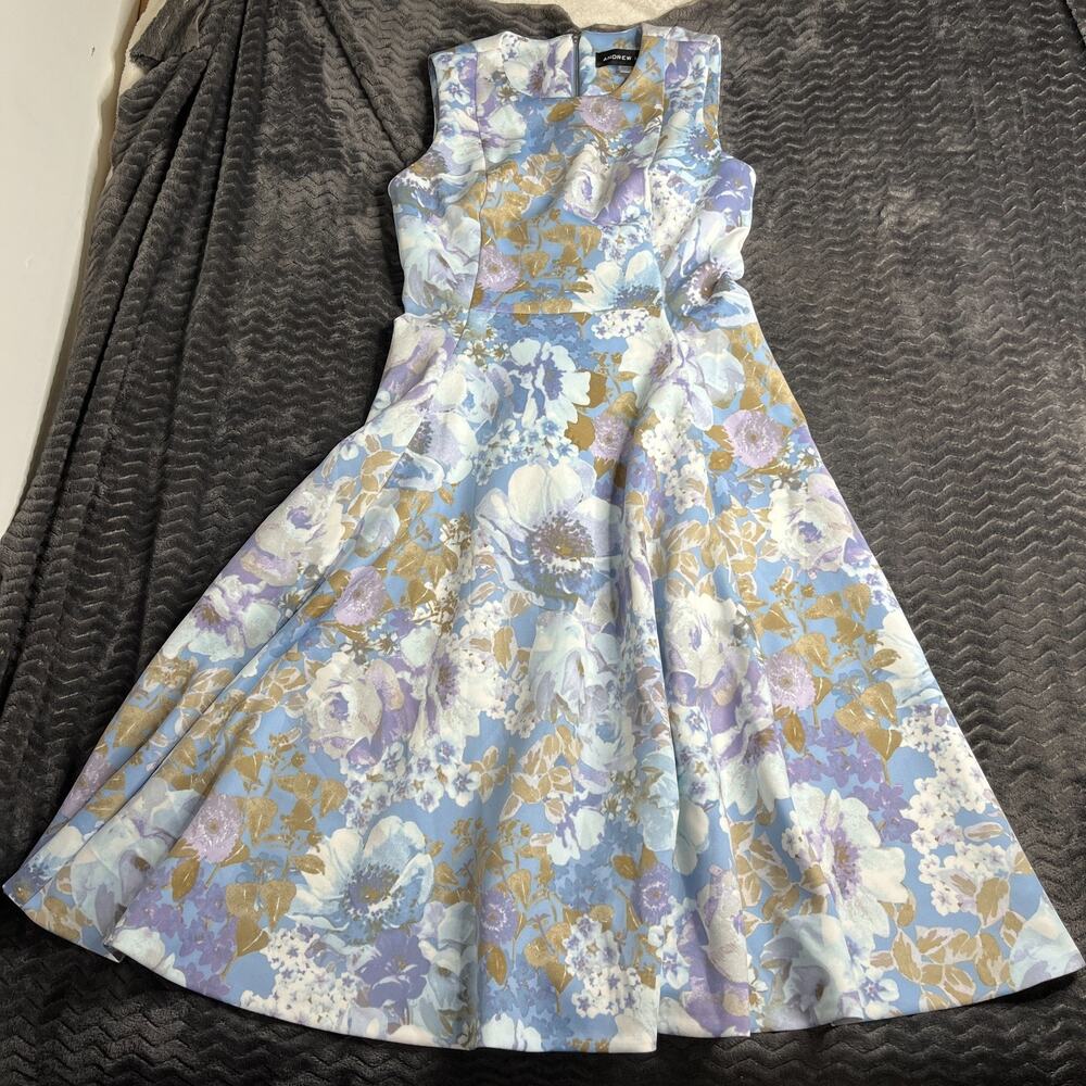 Women's Andrew Marc Floral Fit & Flare Dress Sleeveless Size 6
